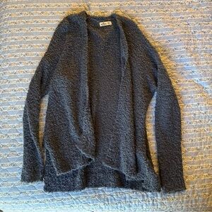 Hollister Charcoal Open-Front Cardigan